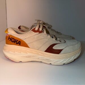 HOKA One One Bondi L Suede Sneakers - Shifting Sand Multi - Men’s 11
